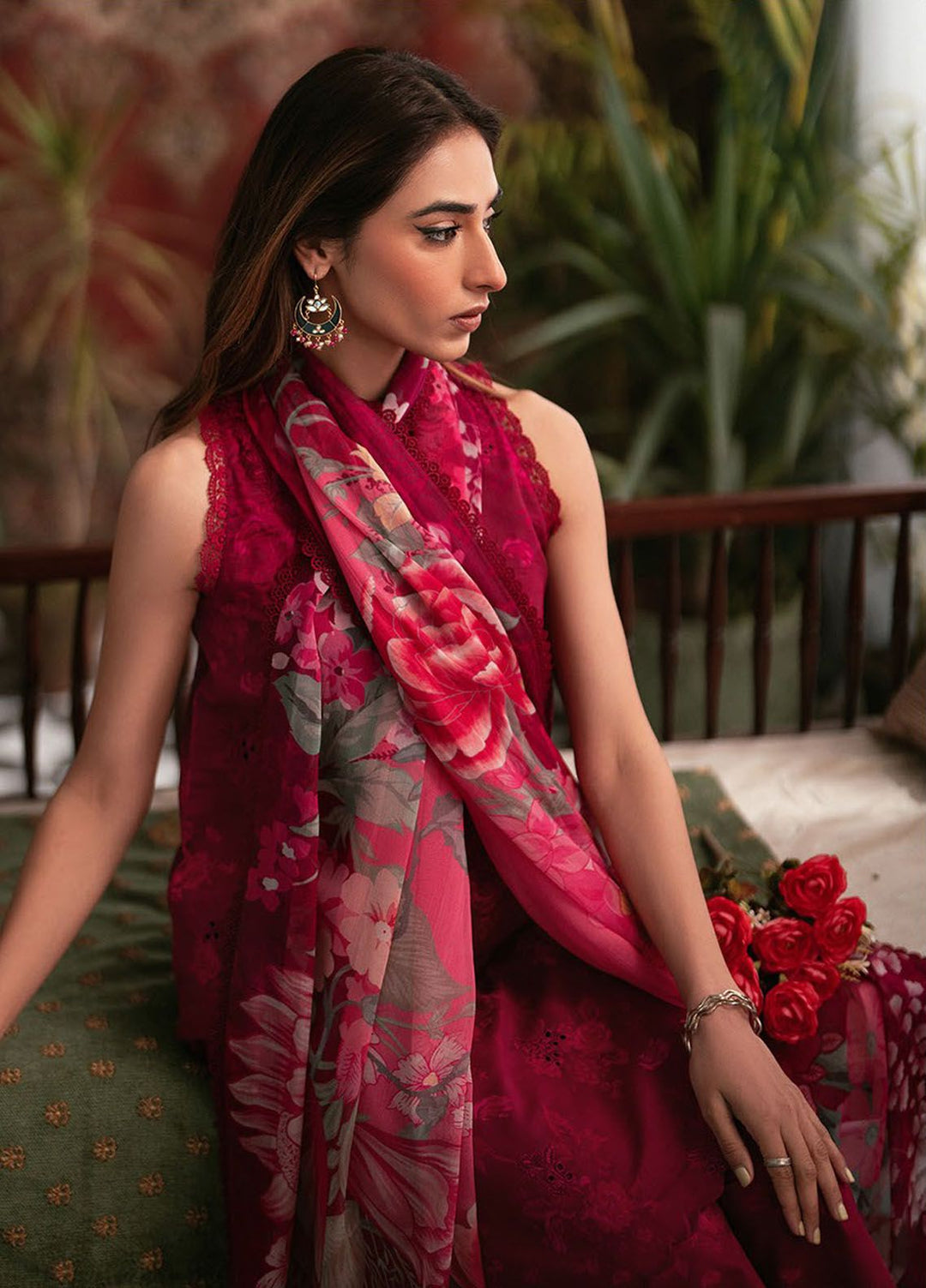 Afsanah by Seran Embroidered Lawn Suits Unstitched 3 Piece SRN24AF D-10 Ruby - Spring Summer Collection
