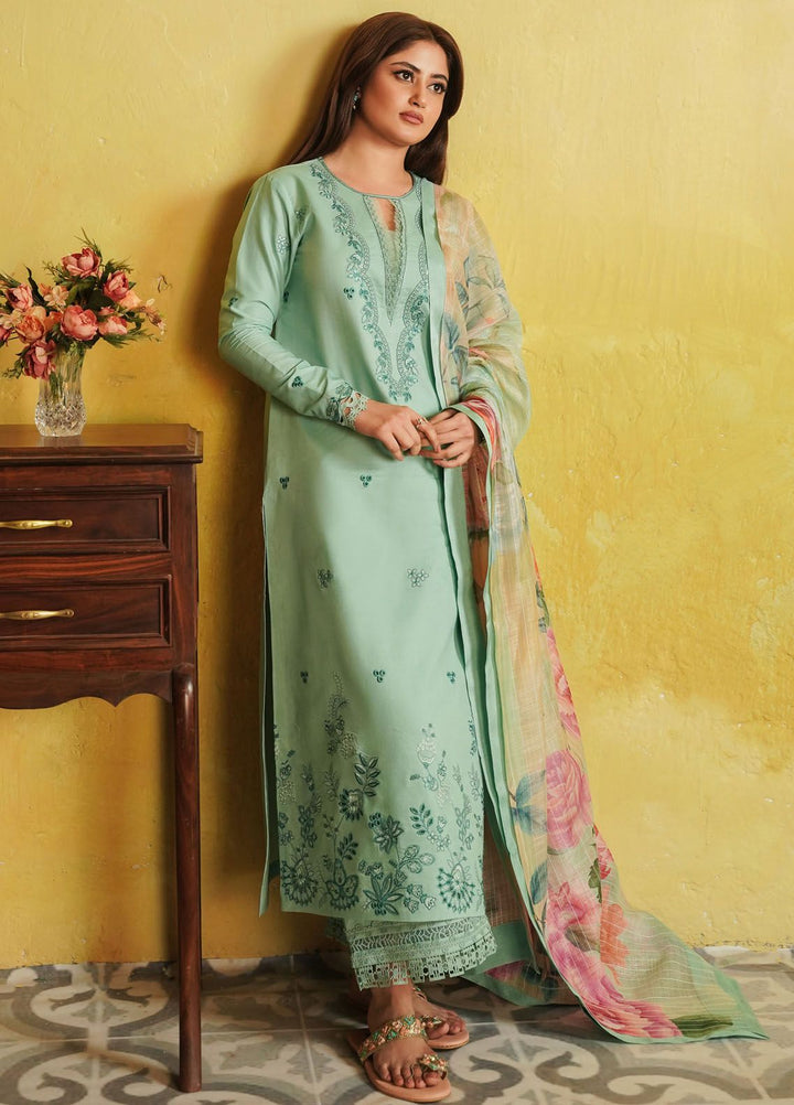 Afsanah by Seran Embroidered Lawn Suits Unstitched 3 Piece SRN24AF D-12 Mushk - Spring Summer Collection