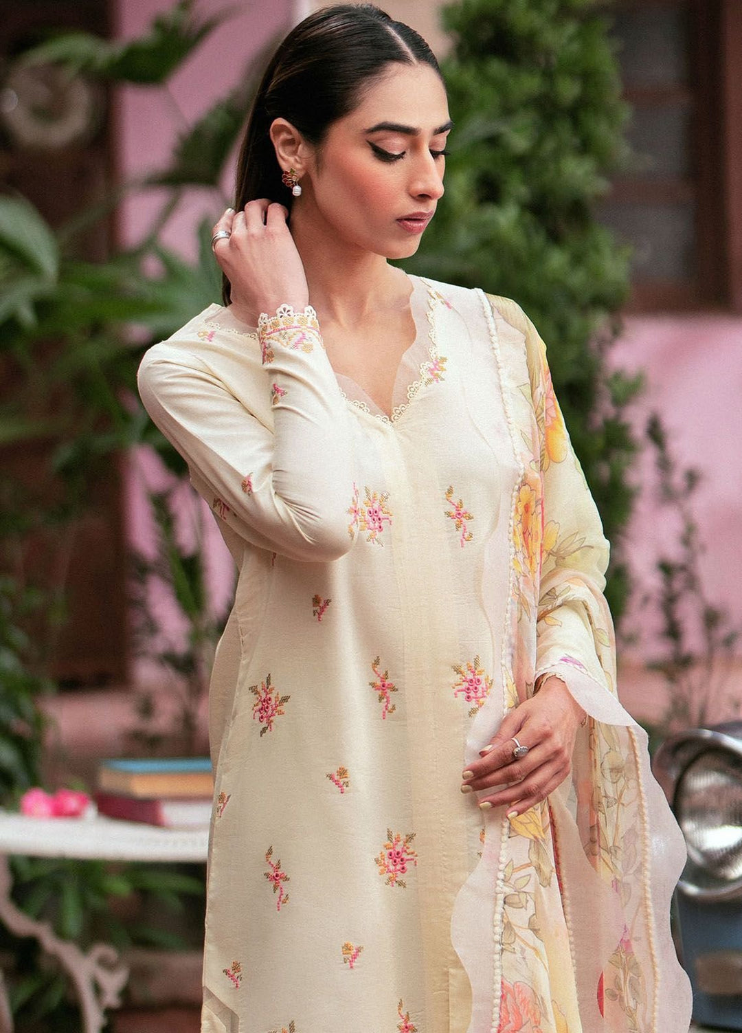 Afsanah by Seran Embroidered Lawn Suits Unstitched 3 Piece SRN24AF D-15 Farina - Spring Summer Collection