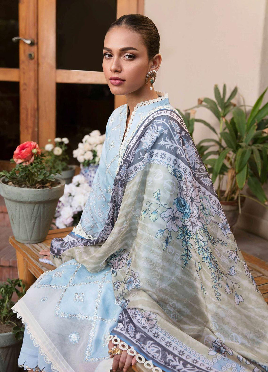 Afsanah By Seran Embroidered Lawn Suits Unstitched 3 Piece SRN23A D-10 Fasana - Summer Collection
