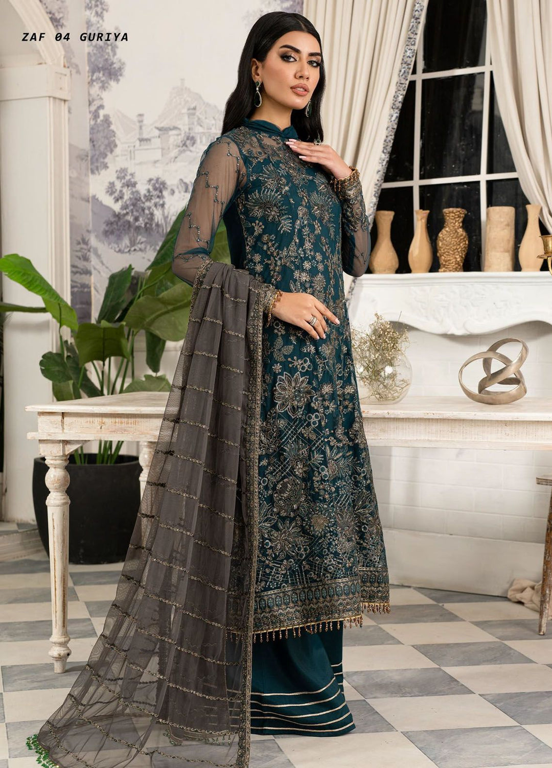 Afsanah by Zarif Embroidered  Suits Unstitched 3 Piece ZF24AF ZAF 04 Guriya - Formals Collection