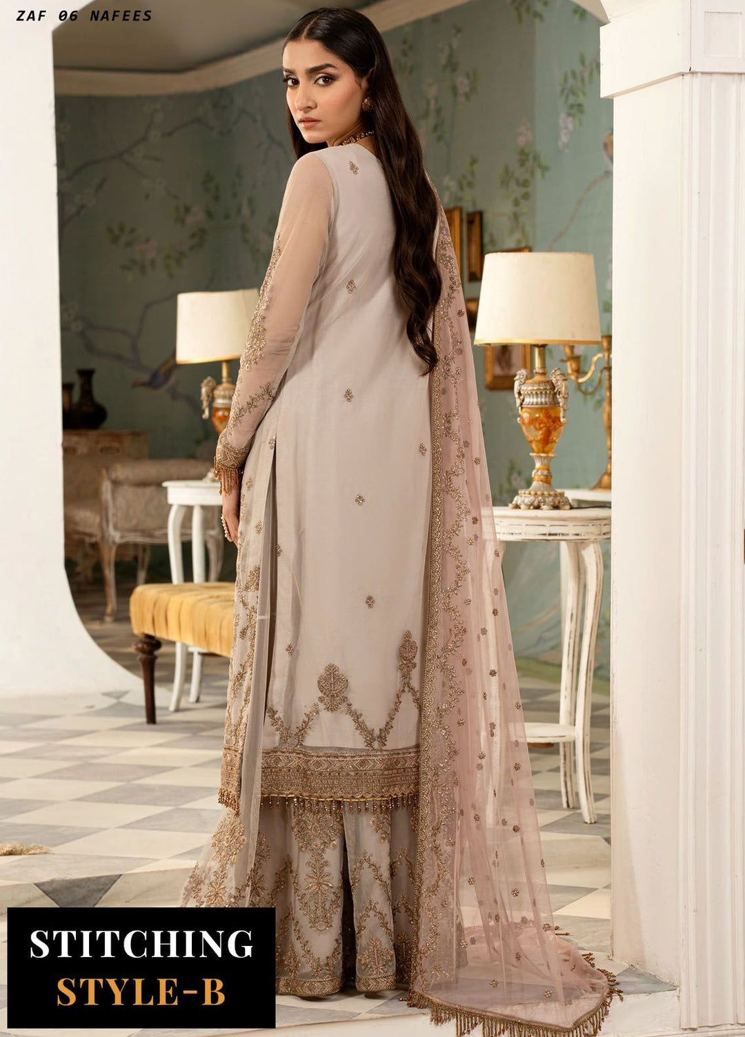 Afsanah by Zarif Embroidered  Suits Unstitched 3 Piece ZR25UF ZAF 06 Nafees - Formals Collection