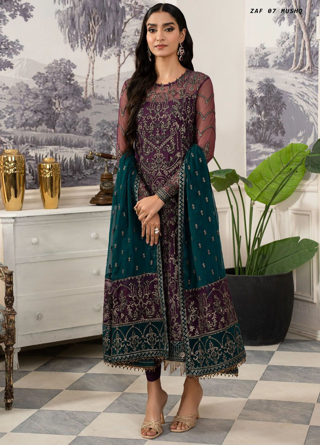 Afsanah by Zarif Embroidered  Suits Unstitched 3 Piece ZF24AF ZAF 07 Mushq - Formals Collection