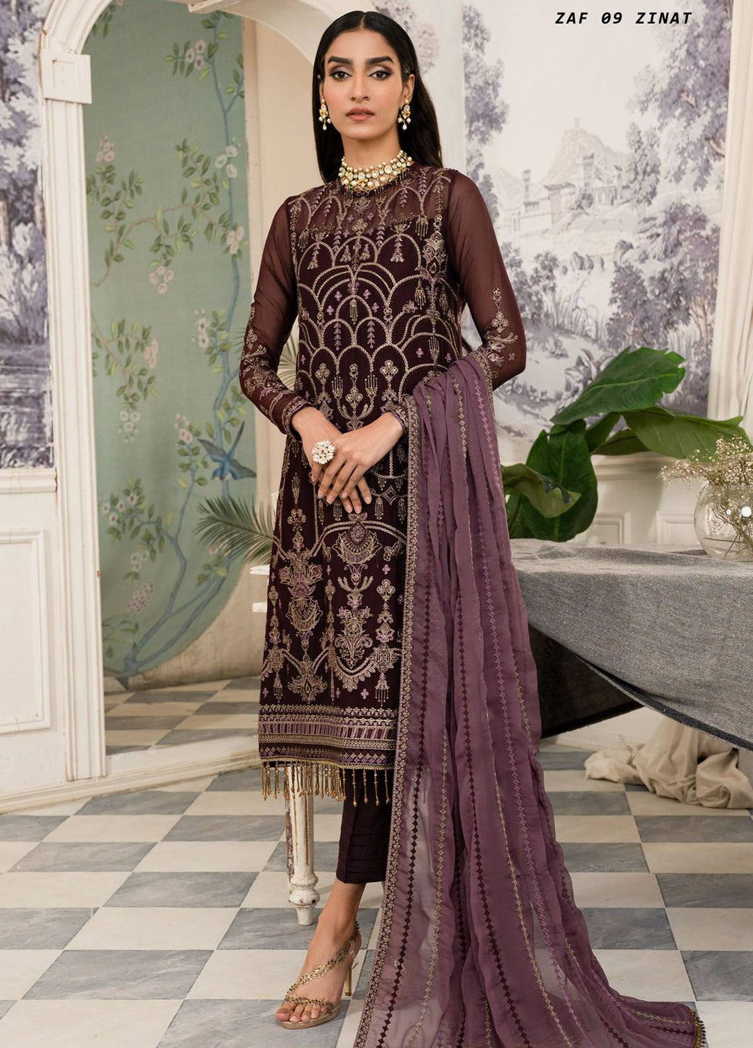 Afsanah by Zarif Embroidered  Suits Unstitched 3 Piece ZF24AF ZAF 09 Zinat - Formals Collection
