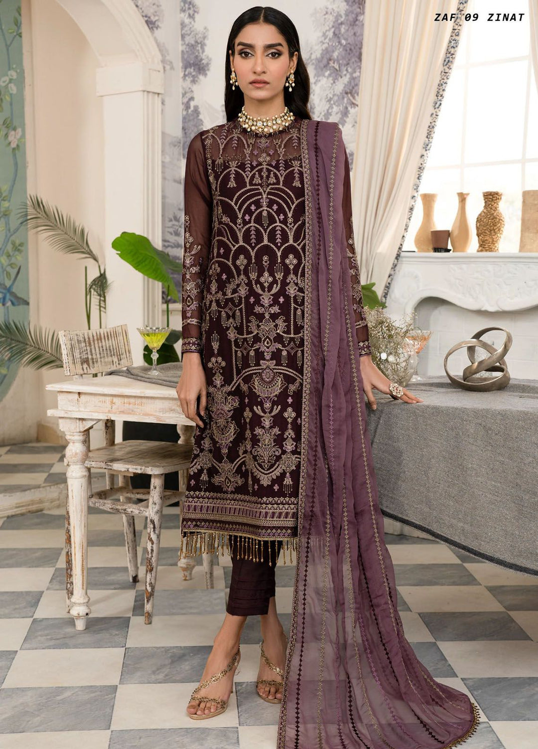 Afsanah by Zarif Embroidered  Suits Unstitched 3 Piece ZF24AF ZAF 09 Zinat - Formals Collection