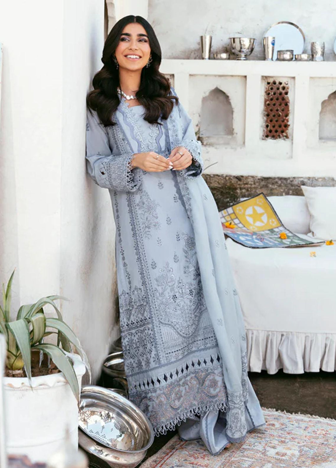 Afsanay By Florent Embroidered Khaddar Suits Unstitched 3 Piece FL23LCK FLK-1B - Winter Collection