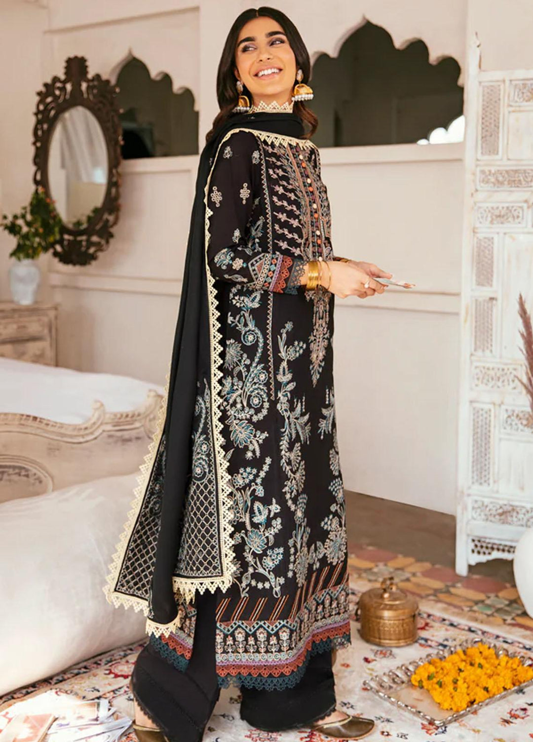 Afsanay By Florent Embroidered Khaddar Suits Unstitched 3 Piece FL23LCK FLK-2A - Winter Collection