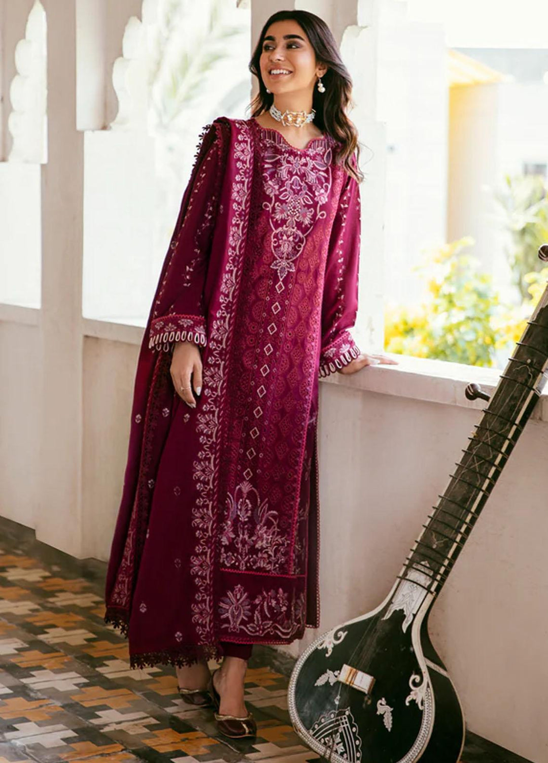 Afsanay By Florent Embroidered Khaddar Suits Unstitched 3 Piece FL23LCK FLK-4B - Winter Collection