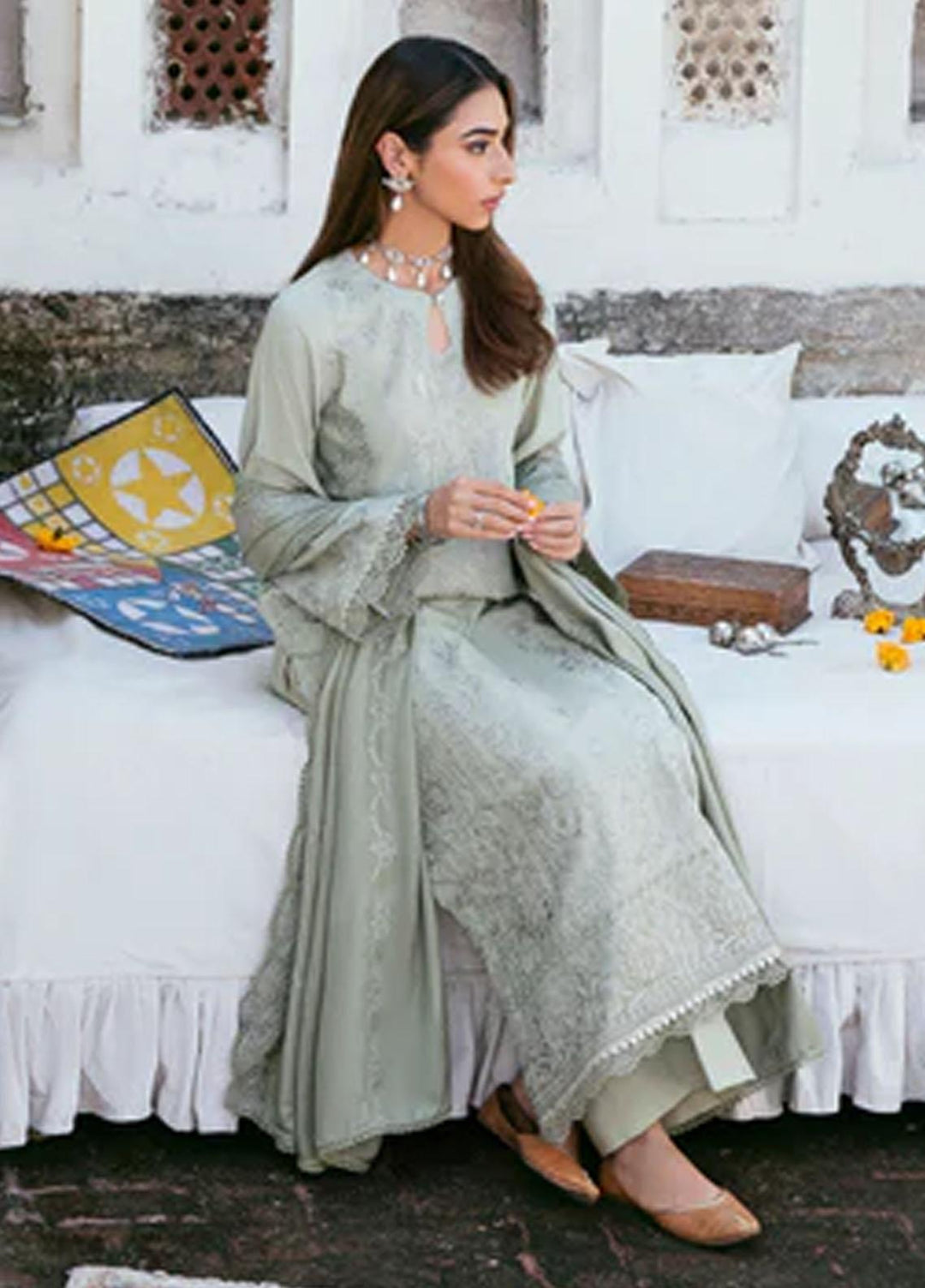 Afsanay By Florent Embroidered Khaddar Suits Unstitched 3 Piece FL23LCK FLK-5B - Winter Collection