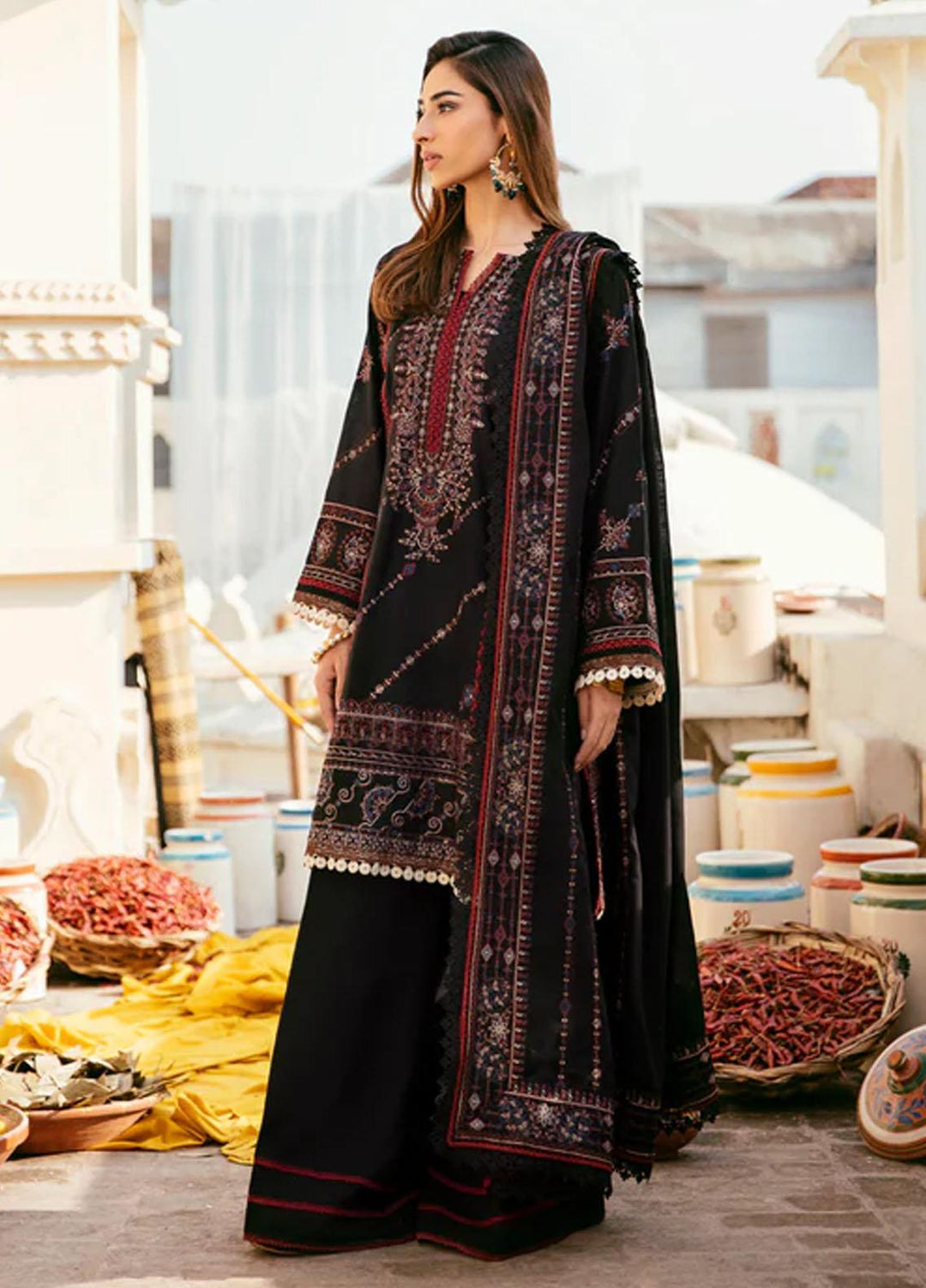 Afsanay By Florent Embroidered Khaddar Suits Unstitched 3 Piece FL23LCK FLK-6A - Winter Collection