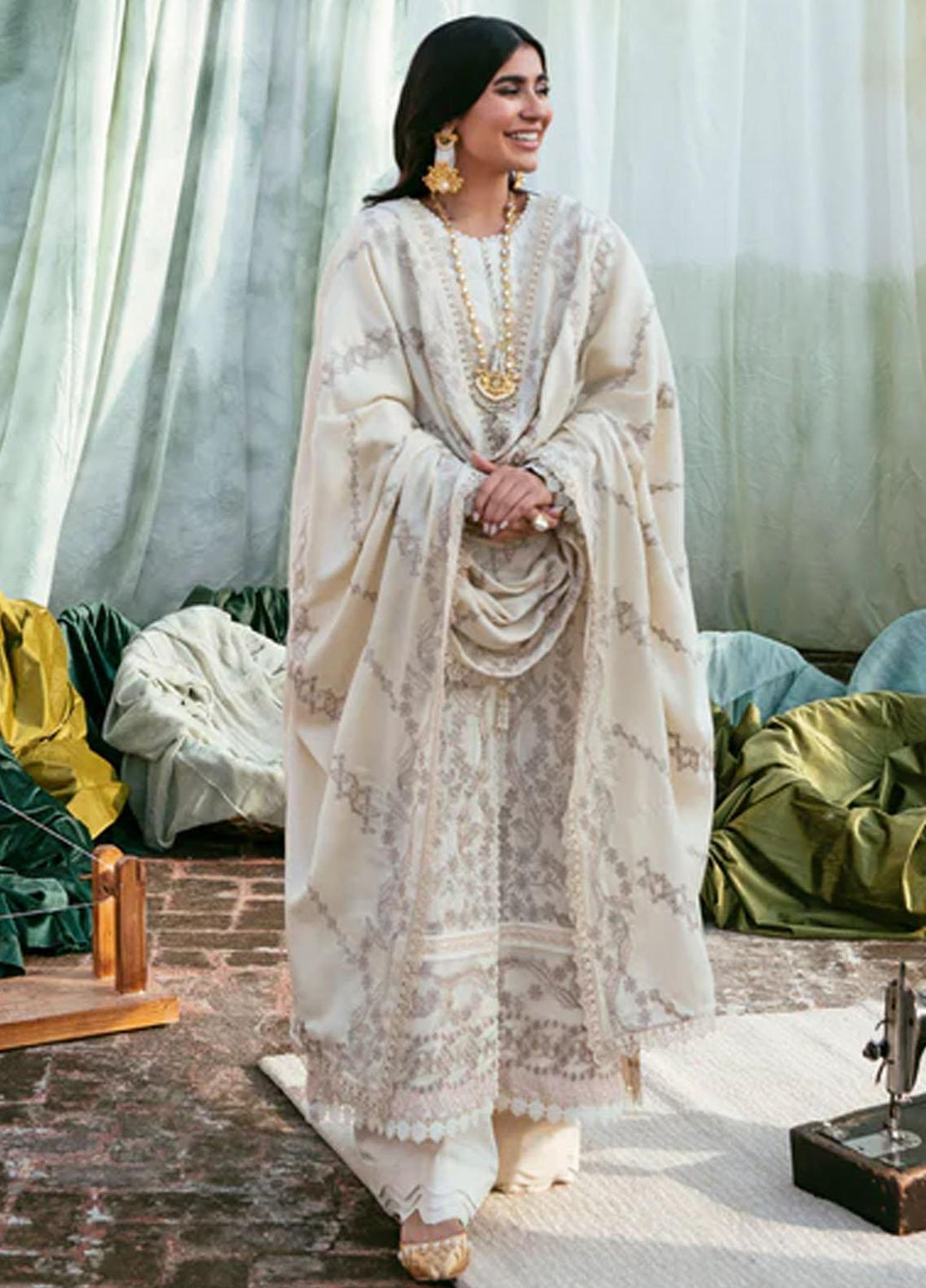 Afsanay By Florent Embroidered Khaddar Suits Unstitched 3 Piece FL23LCK FLK-7A - Winter Collection