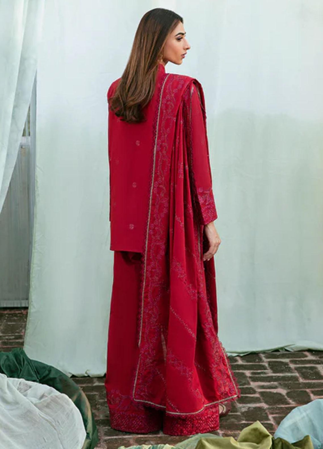 Afsanay By Florent Embroidered Khaddar Suits Unstitched 3 Piece FL23LCK FLK-7B - Winter Collection