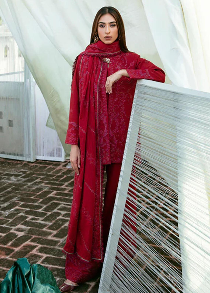 Afsanay By Florent Embroidered Khaddar Suits Unstitched 3 Piece FL23LCK FLK-7B - Winter Collection