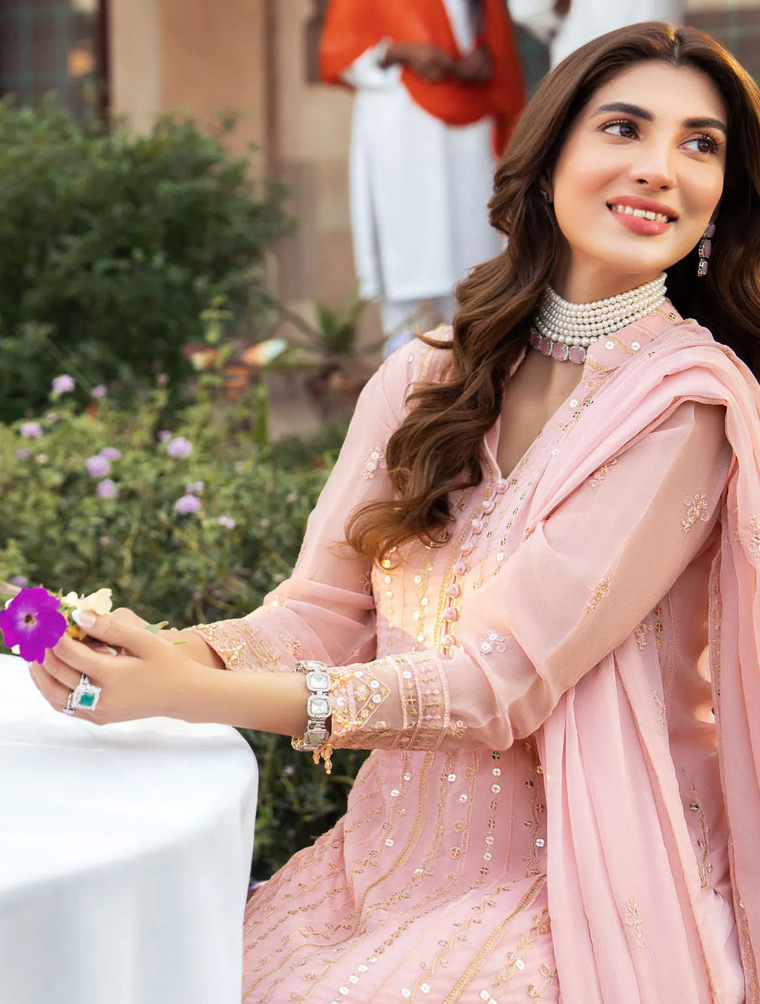 Afsanay By Shahzeb Textiles Embroidered Chiffon Suit Unstitched 3 Piece ST24A Ira - Festive Collection