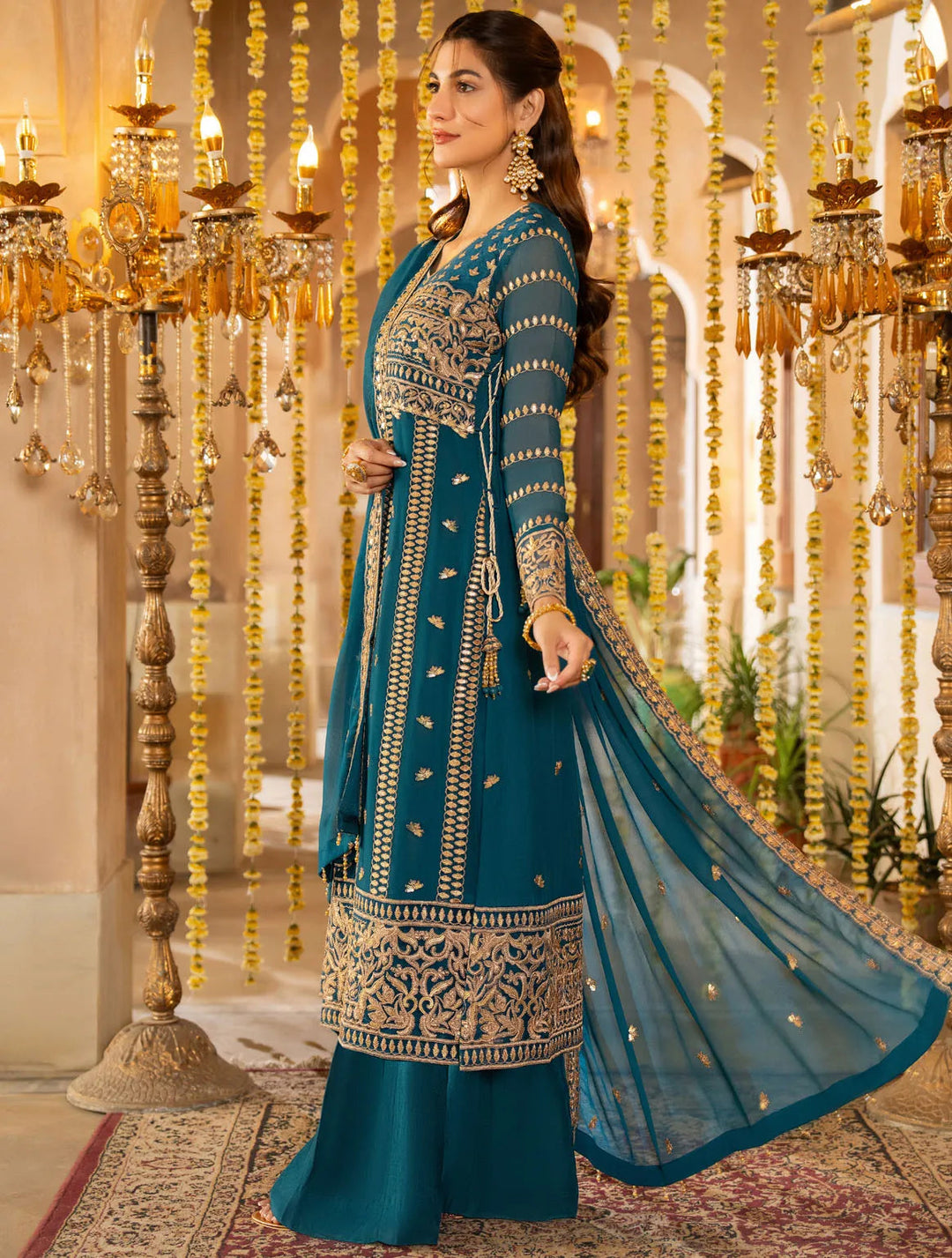 Afsanay By Shahzeb Textiles Embroidered Chiffon Suit Unstitched 3 Piece ST24A Sahar - Festive Collection