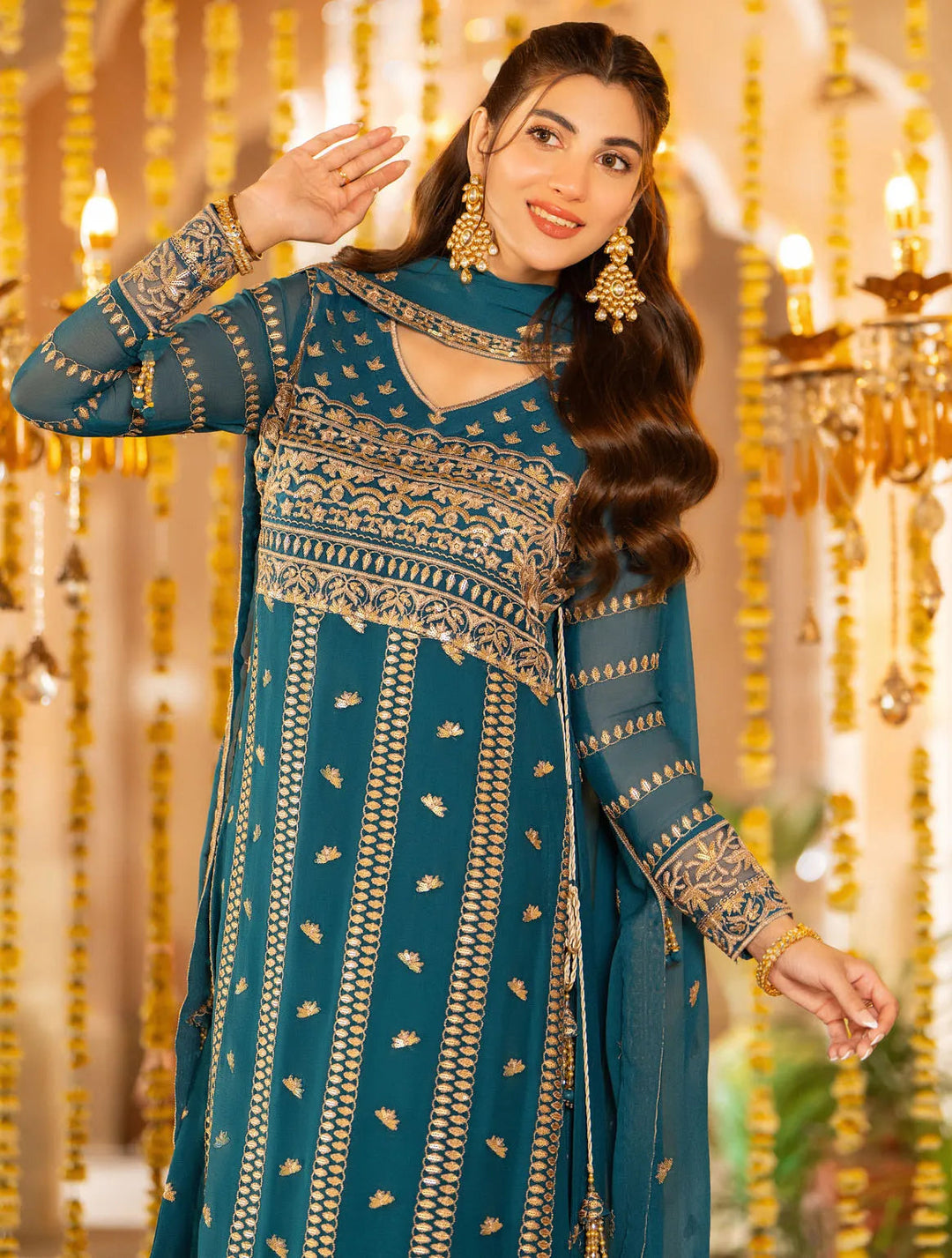 Afsanay By Shahzeb Textiles Embroidered Chiffon Suit Unstitched 3 Piece ST24A Sahar - Festive Collection