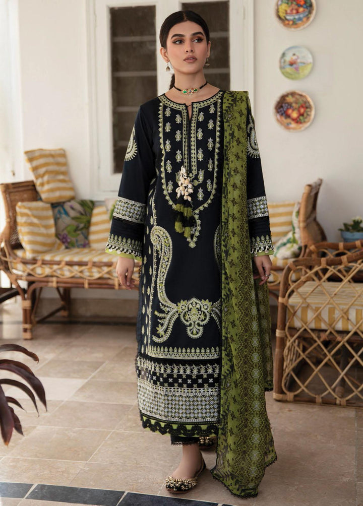 Afsaneh By Aabyaan Embroidered Lawn Suits Unstitched 3 Piece ABY23A AL-02 Saraab - Luxury Collection