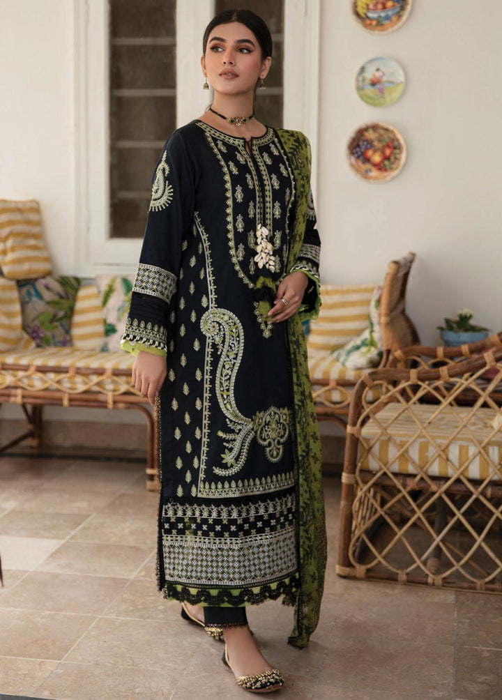Afsaneh By Aabyaan Embroidered Lawn Suits Unstitched 3 Piece ABY23A AL-02 Saraab - Luxury Collection