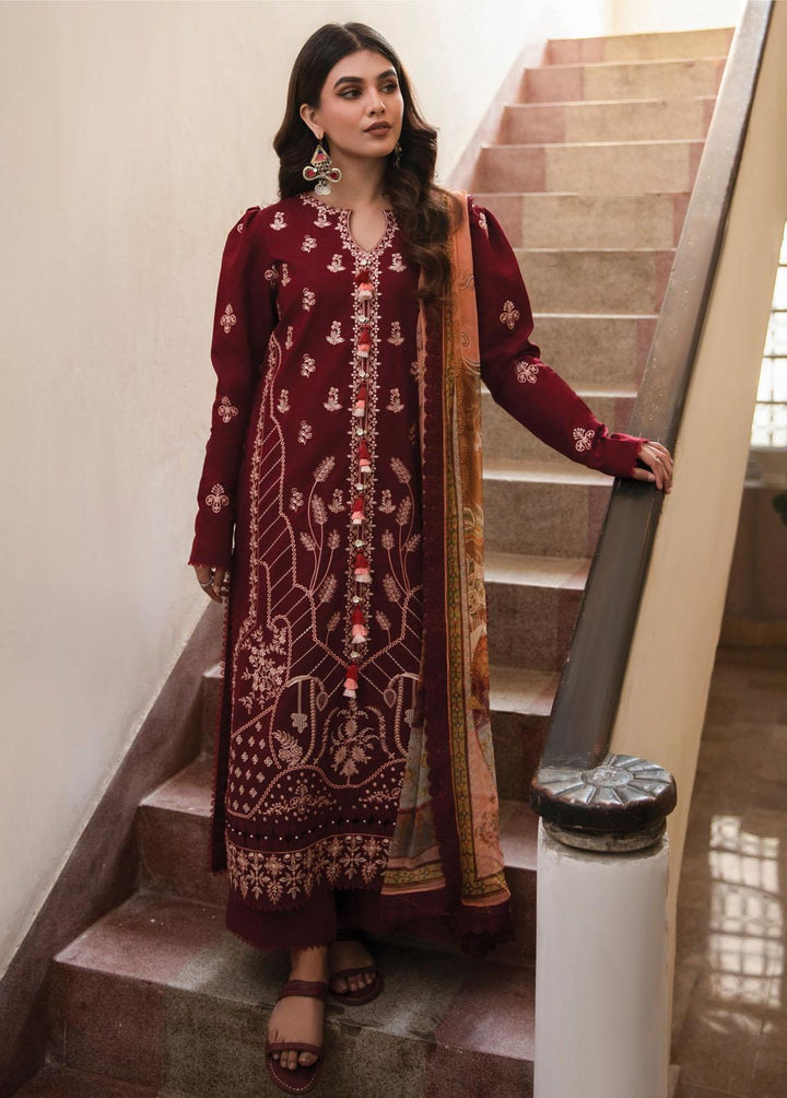 Afsaneh By Aabyaan Embroidered Lawn Suits Unstitched 3 Piece ABY23A AL-04 Gulaal - Luxury Collection