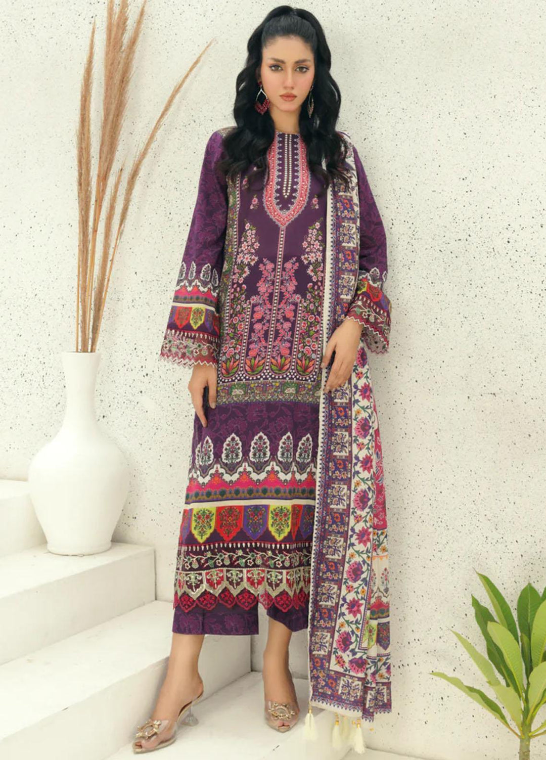 Afsaneh By AY Textile Embroidered Lawn Suits Unstitched 3 Piece AYT24A AY-014 - Spring / Summer Collection