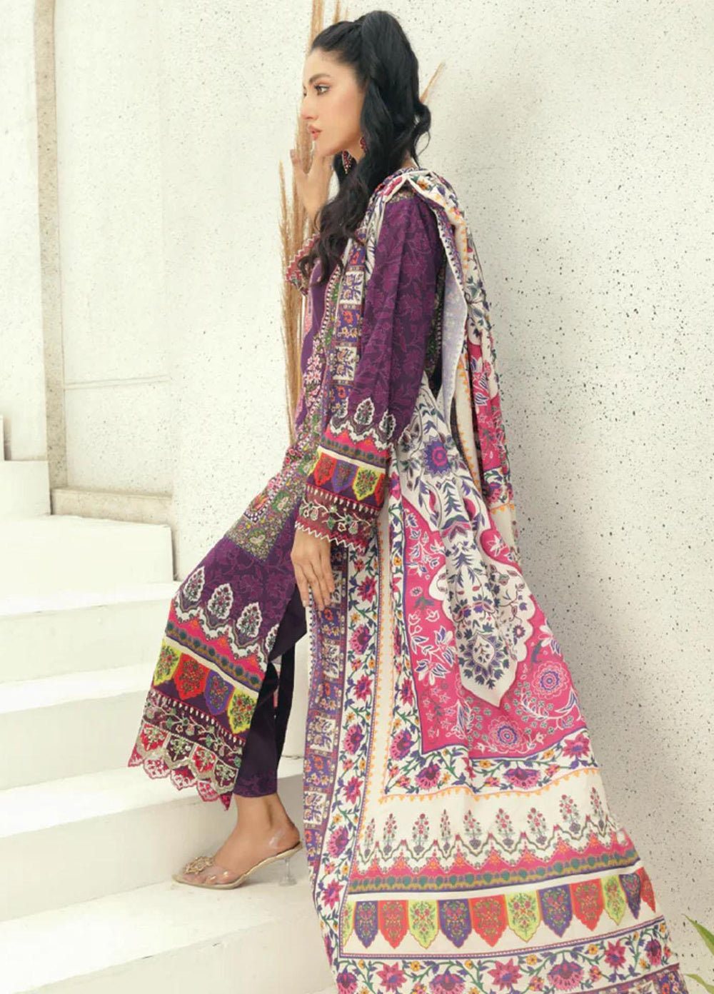 Afsaneh By AY Textile Embroidered Lawn Suits Unstitched 3 Piece AYT24A AY-014 - Spring / Summer Collection