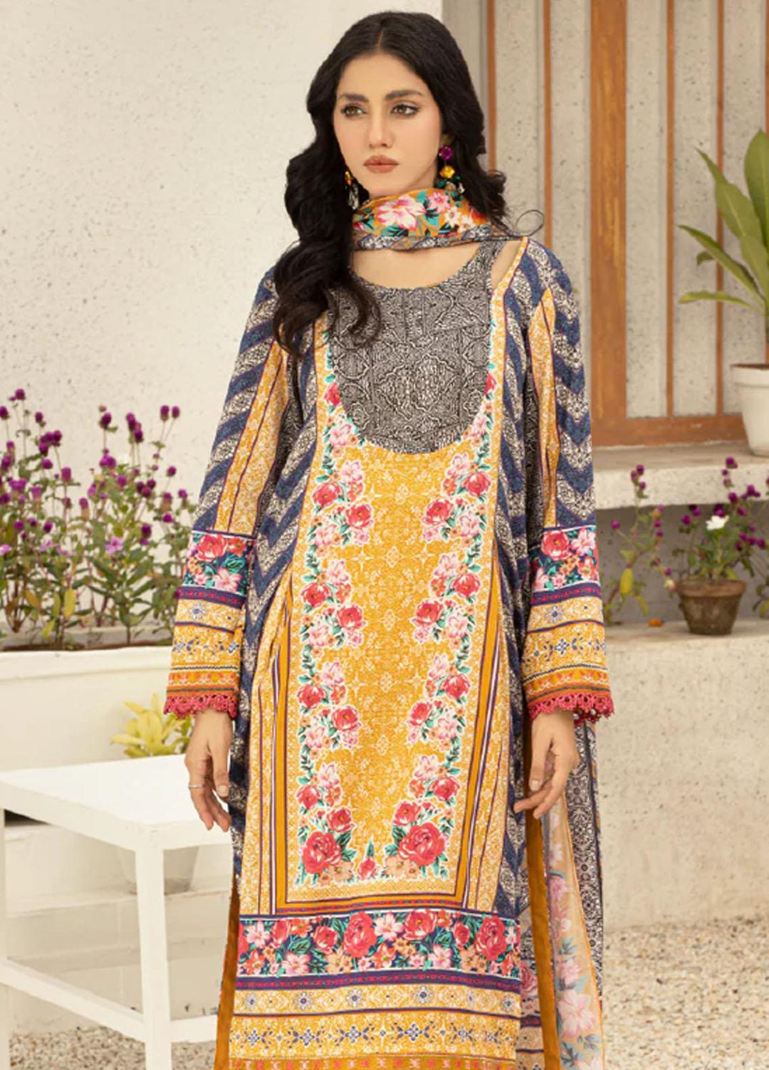 Afsaneh By AY Textile Embroidered Lawn Suits Unstitched 3 Piece AYT24A AY-019 - Spring / Summer Collection