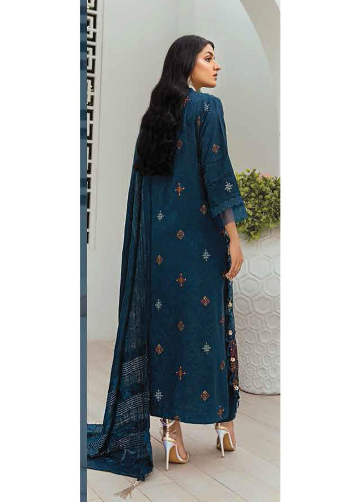 Afsaneh by Lala Textiles Embroidered Leather Peach Suits Unstitched 3 Piece LT22AFS Sodalite - Winter Collection