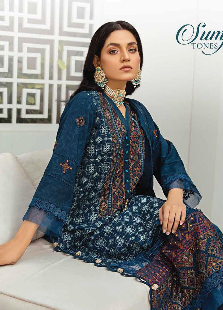 Afsaneh by Lala Textiles Embroidered Leather Peach Suits Unstitched 3 Piece LT22AFS Sodalite - Winter Collection