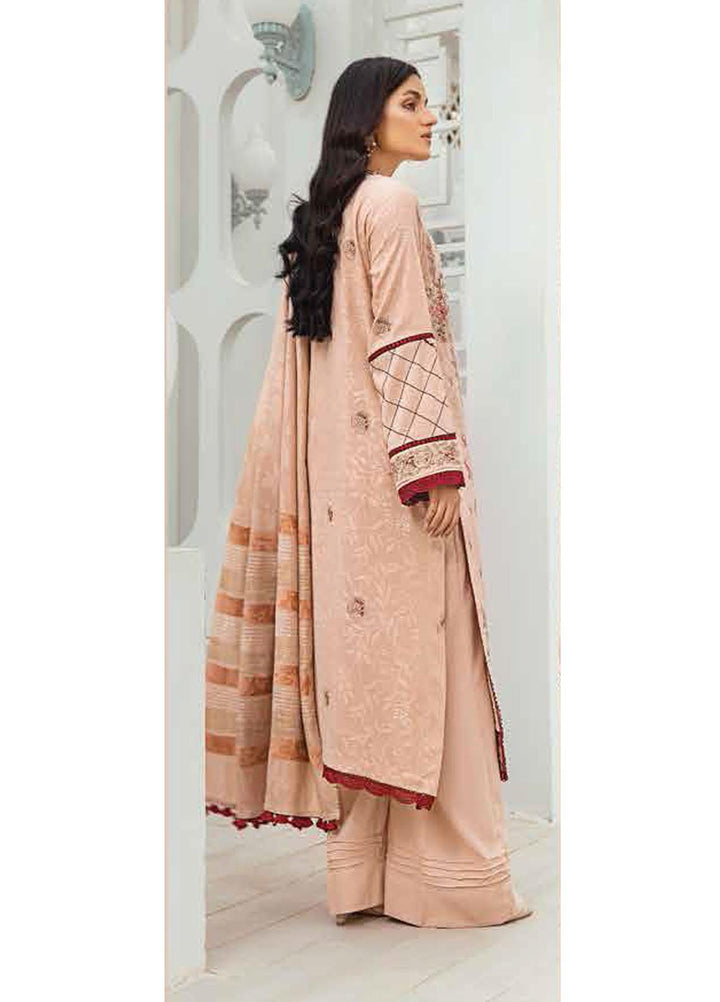Afsaneh by Lala Textiles Embroidered Leather Peach Suits Unstitched 3 Piece LT22AFS Malachite (Pink) - Winter Collection