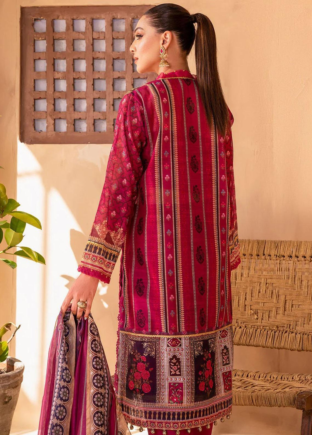 Afshan By Zoya & Fatima Embroidered Monark Suits Unstitched 4 Piece ZOF23A Zimil - Eid Collection