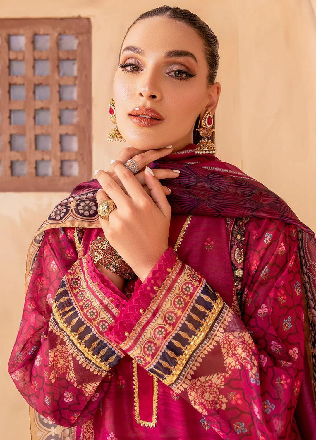 Afshan By Zoya & Fatima Embroidered Monark Suits Unstitched 4 Piece ZOF23A Zimil - Eid Collection