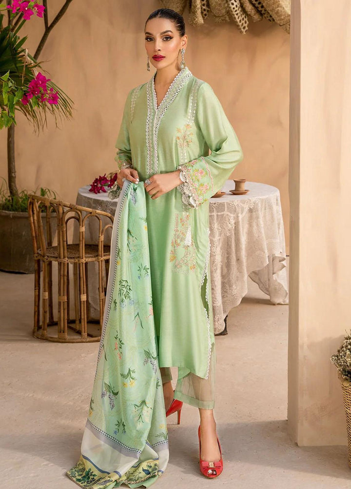 Afshan By Zoya & Fatima Embroidered Cotton Net Suits Unstitched 3 Piece ZOF23A Mushk - Eid Collection