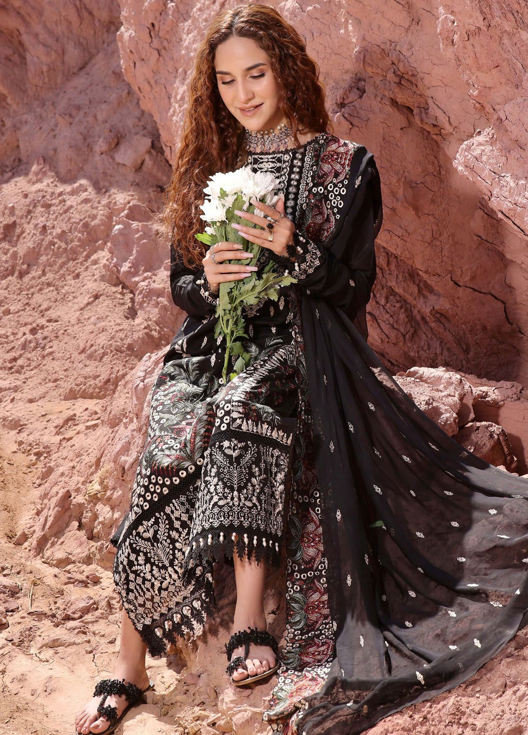 Afsoon By Humdum Embroidered Lawn Suit Unstitched 3 Piece HD24AL D-01 - Summer Collection