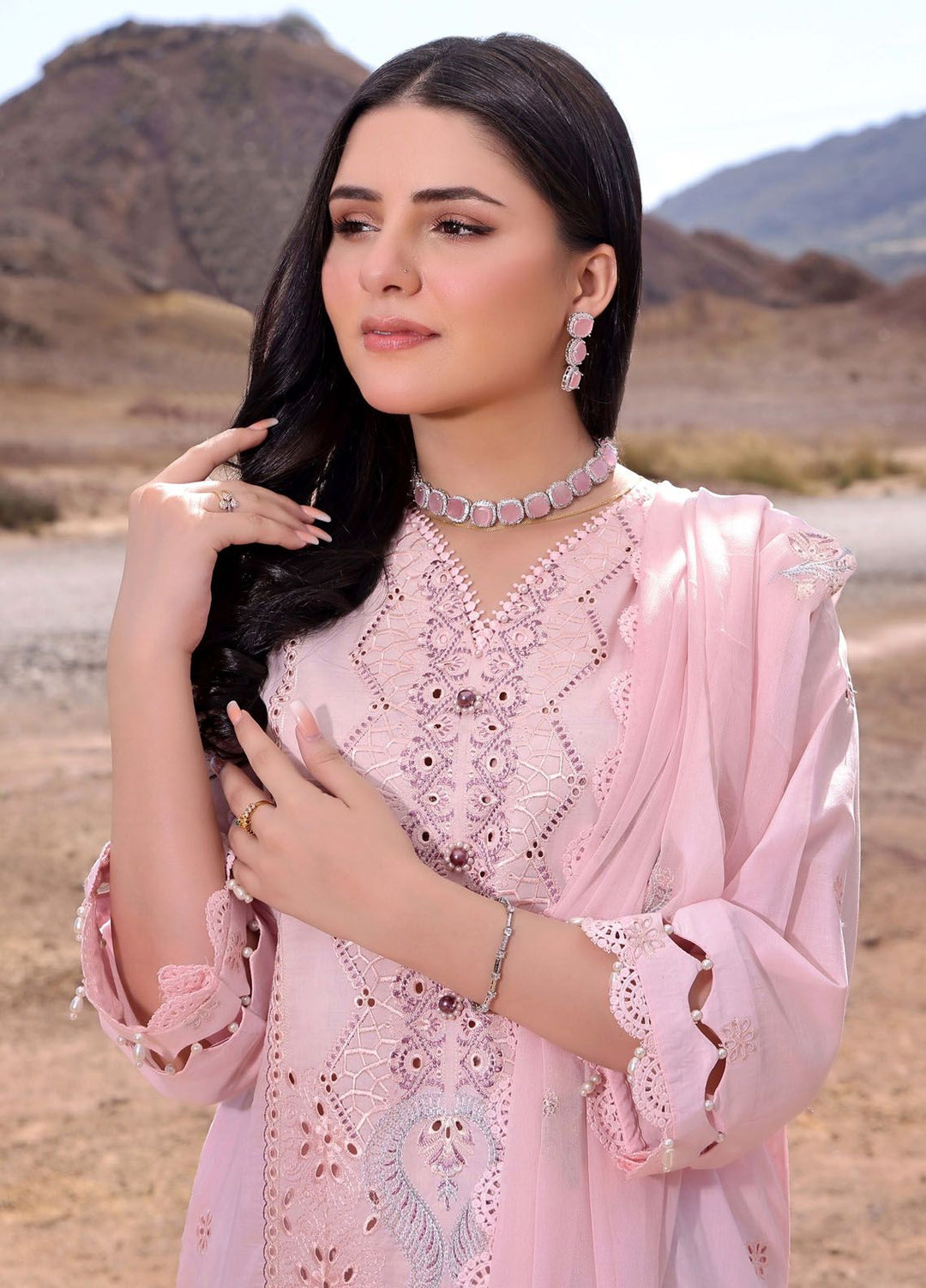 Afsoon By Humdum Embroidered Lawn Suit Unstitched 3 Piece HD24AL D-02 - Summer Collection