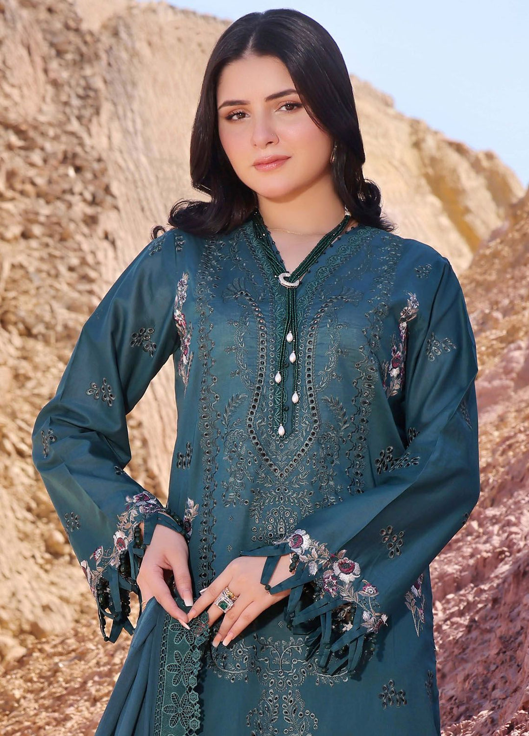 Afsoon By Humdum Embroidered Lawn Suit Unstitched 3 Piece HD24AL D-03 - Summer Collection