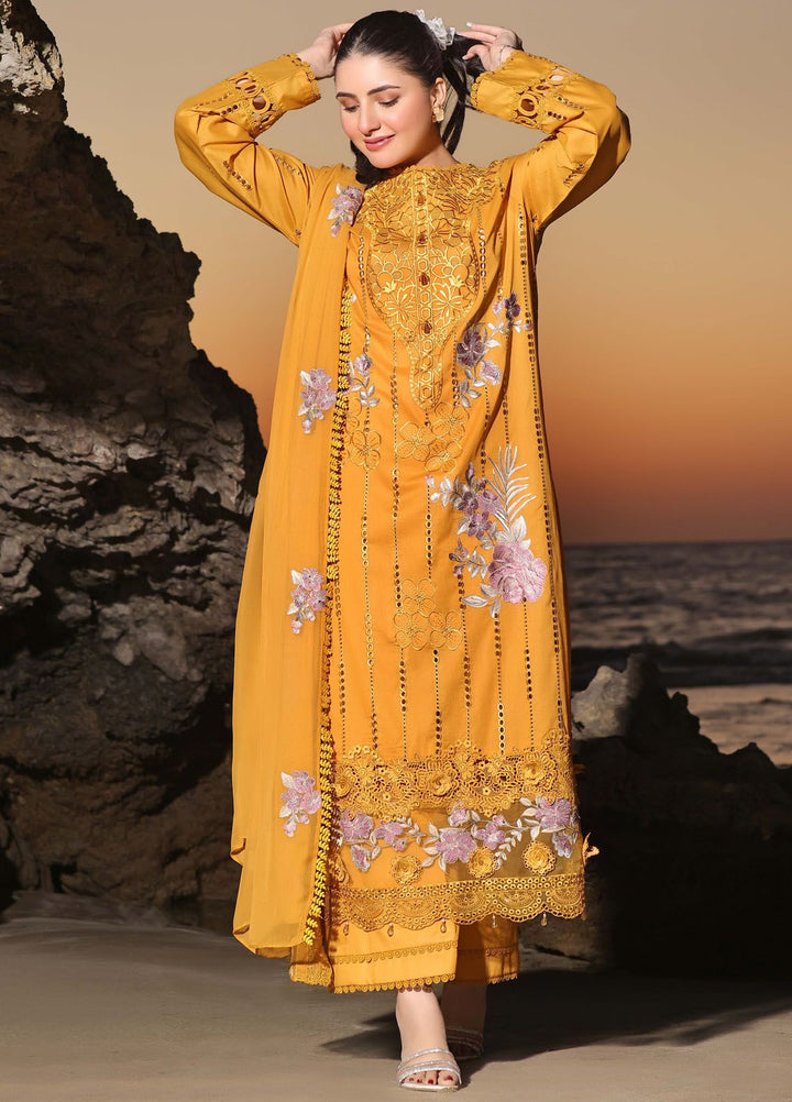 Afsoon By Humdum Embroidered Lawn Suit Unstitched 3 Piece HD24AL D-06 - Summer Collection