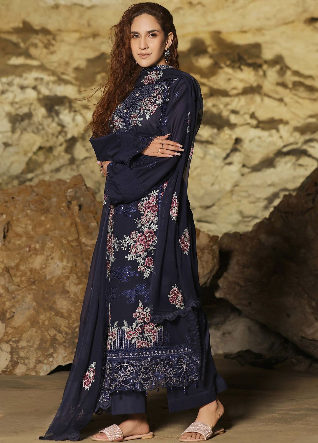 Afsoon By Humdum Embroidered Lawn Suit Unstitched 3 Piece HD24AL D-08 - Summer Collection