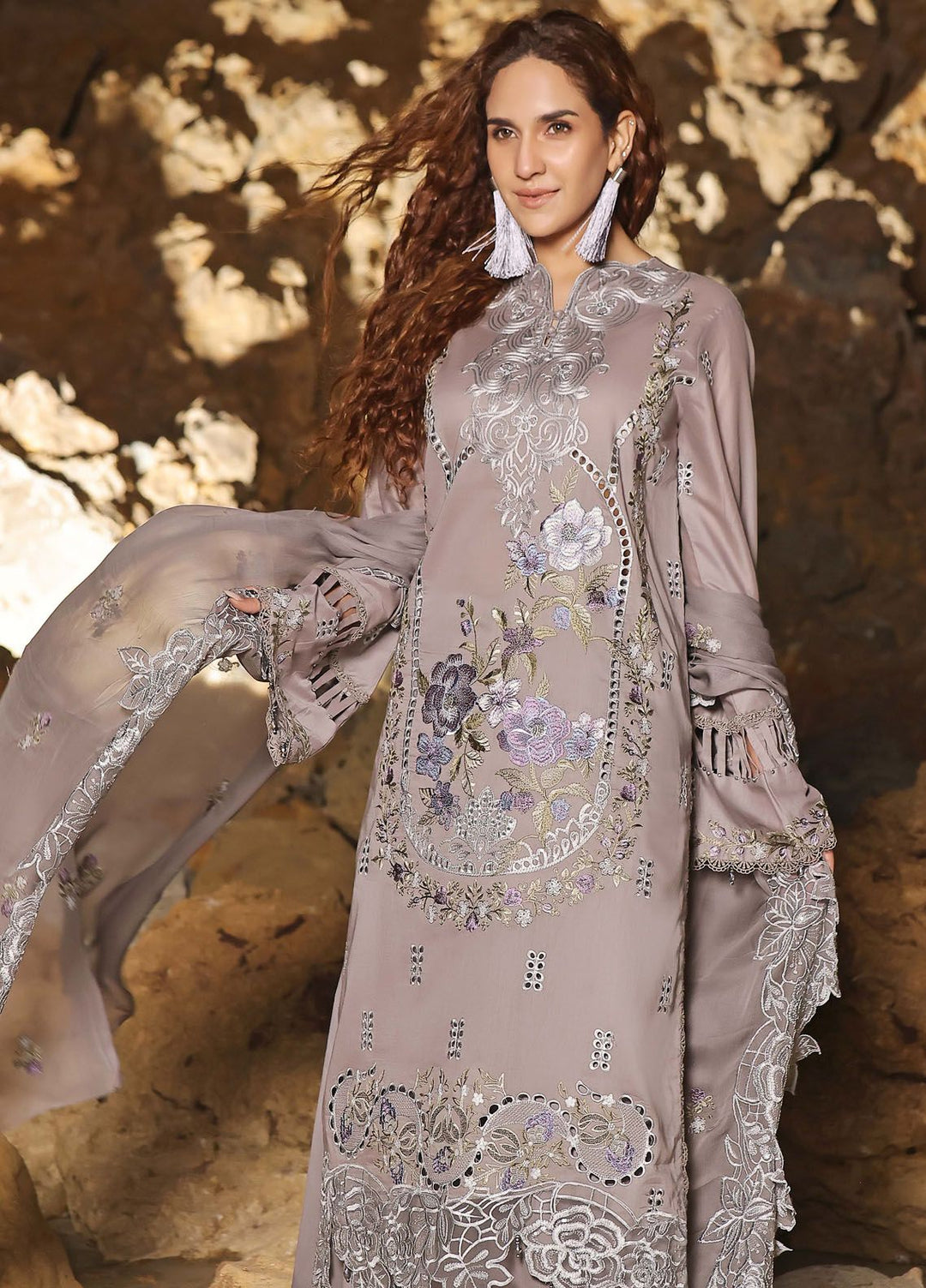Afsoon By Humdum Embroidered Lawn Suit Unstitched 3 Piece HD24AL D-09 - Summer Collection