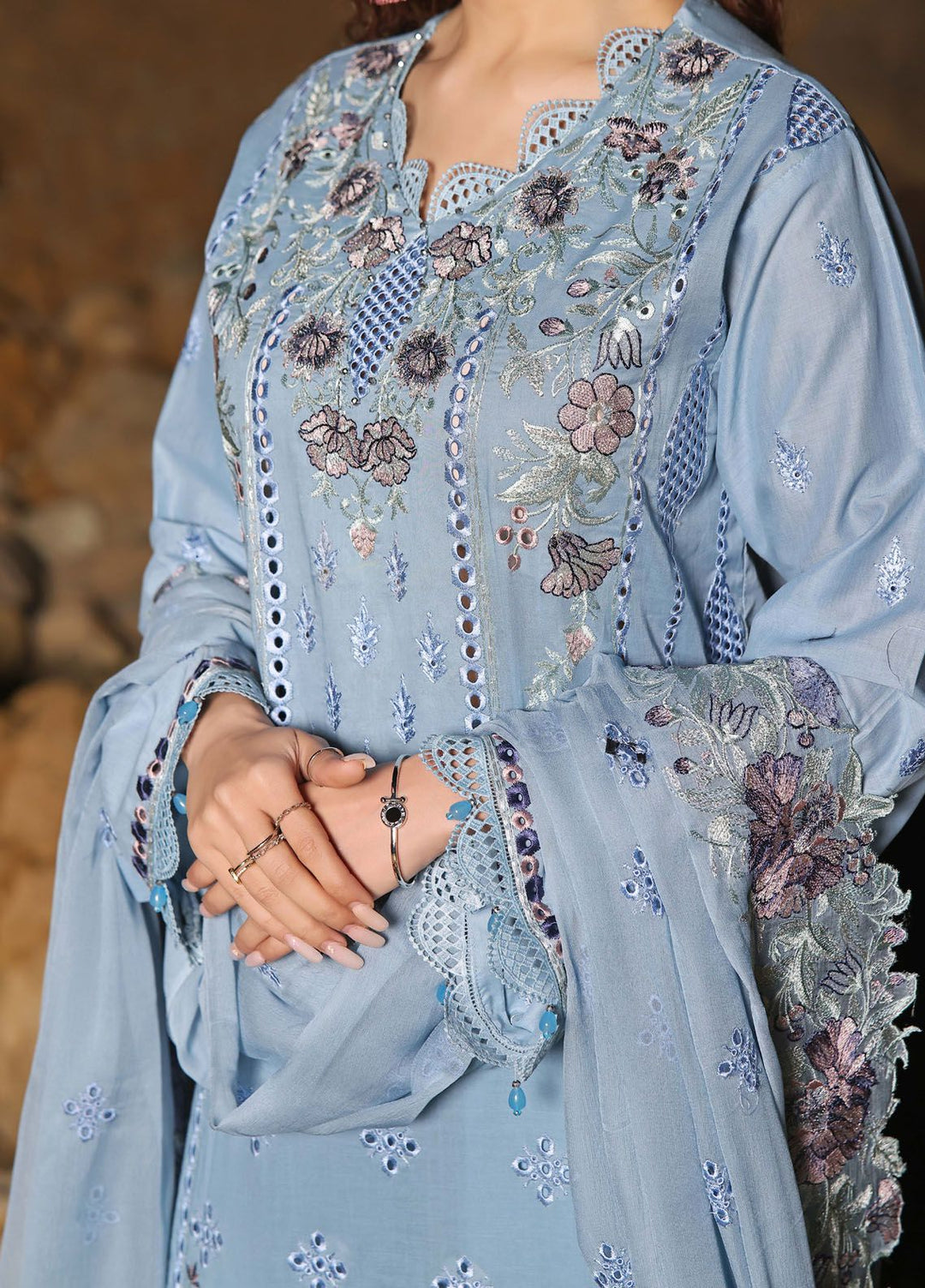 Afsoon By Humdum Embroidered Lawn Suit Unstitched 3 Piece HD24AL D-10 - Summer Collection