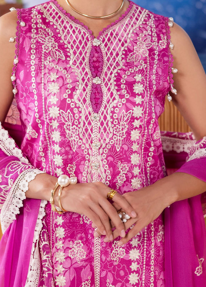 Afterhours by Mahnur Embroidered Lawn Suits Unstitched 3 Piece MN25AH D-10 Peach Bellini - Summer Collection