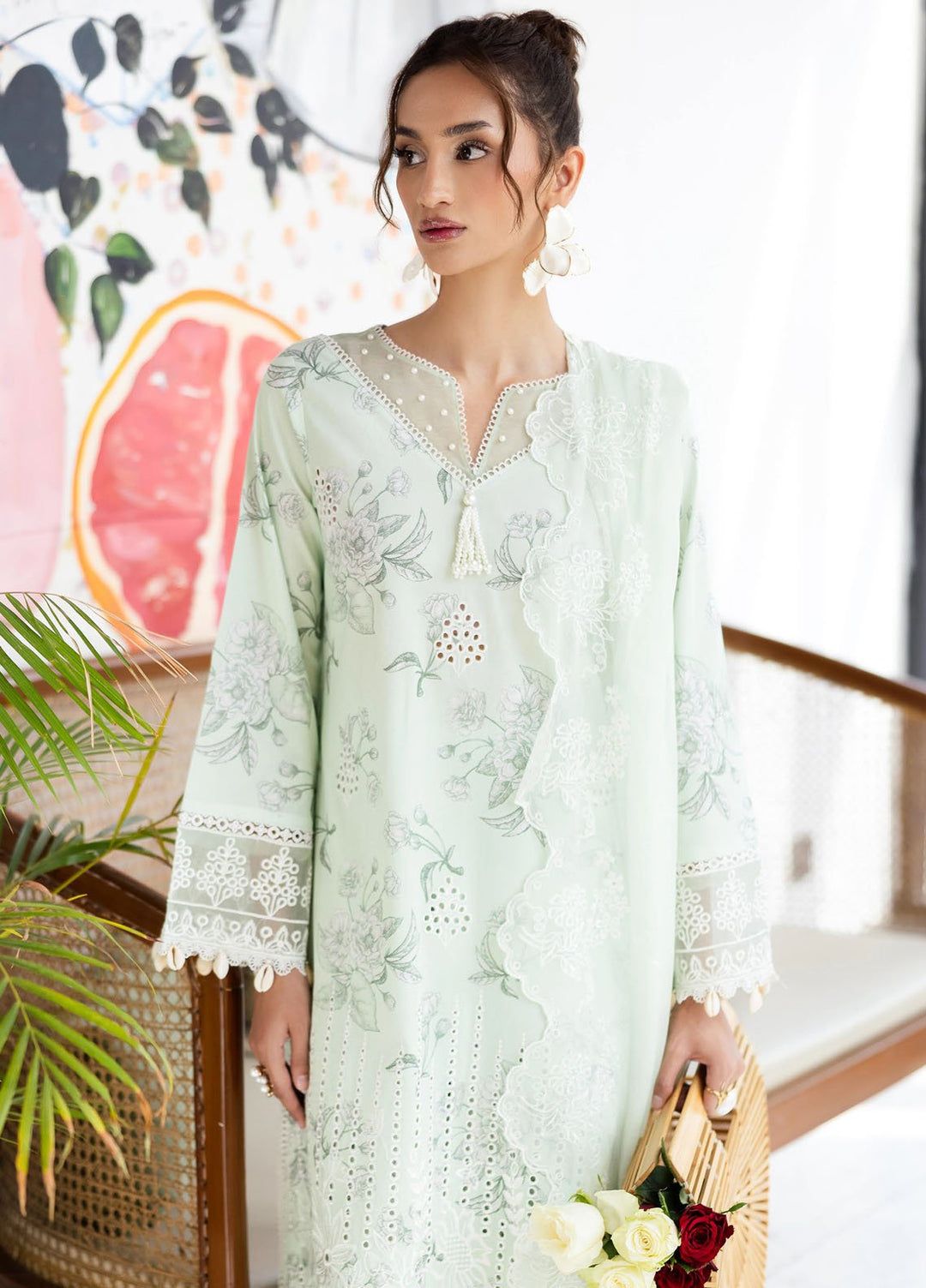 Afterhours by Mahnur Embroidered Lawn Suits Unstitched 3 Piece MN25AH D-4 Mint Mirage - Summer Collection