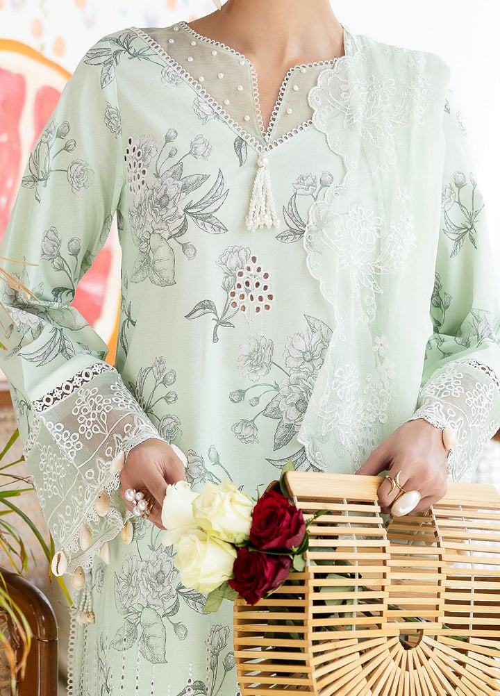 Afterhours by Mahnur Embroidered Lawn Suits Unstitched 3 Piece MN25AH D-4 Mint Mirage - Summer Collection