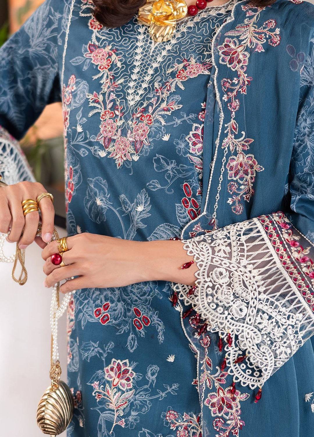 Afterhours by Mahnur Embroidered Lawn Suits Unstitched 3 Piece MN25AH D-8 Confetti Hour - Summer Collection