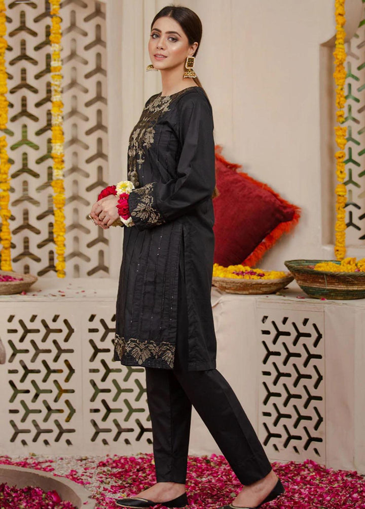 Agha Jaan Luxury Pret  Cotton Shirt RO-6 Black