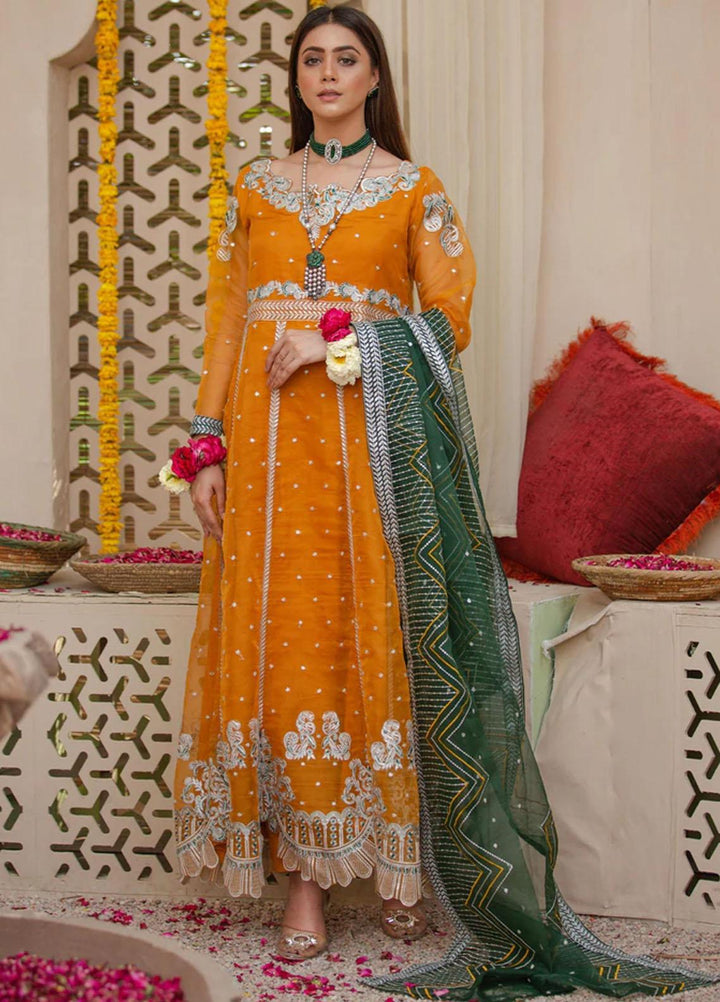 Agha Jaan Luxury Pret  Organza 3 Piece RO-9 Mustard