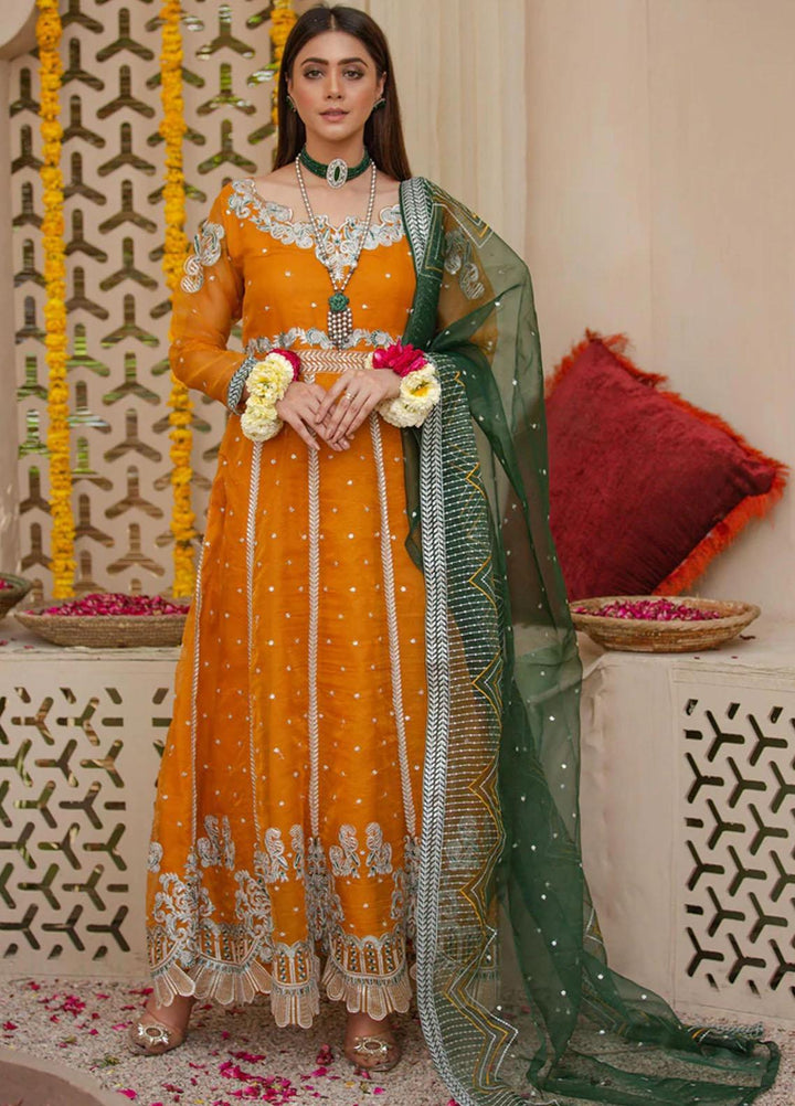 Agha Jaan Luxury Pret  Organza 3 Piece RO-9 Mustard