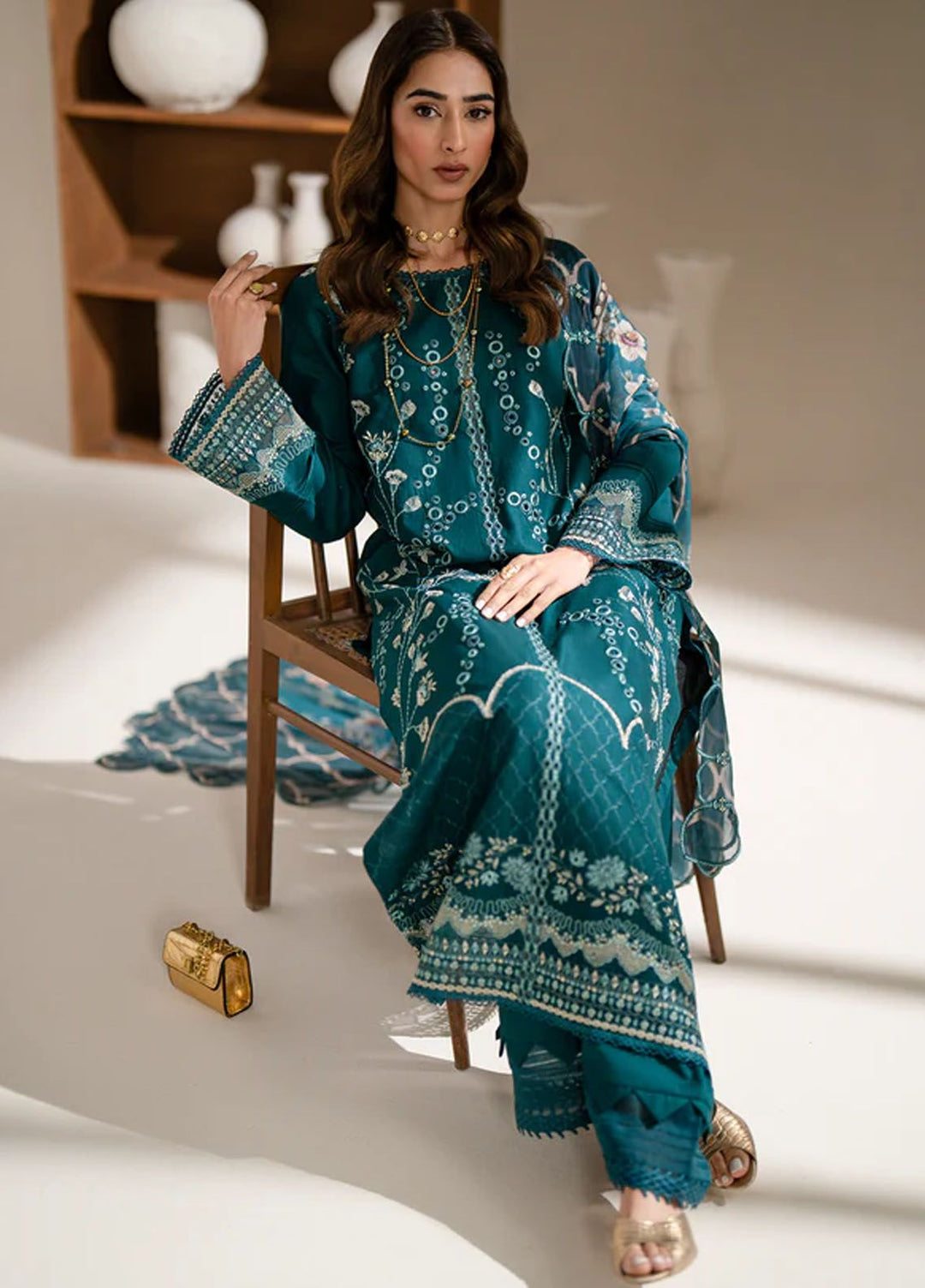 Aghaaz by Azzal Embroidered Lawn Suits Unstitched 3 Piece AZZ24AG Mehr - Summer Collection