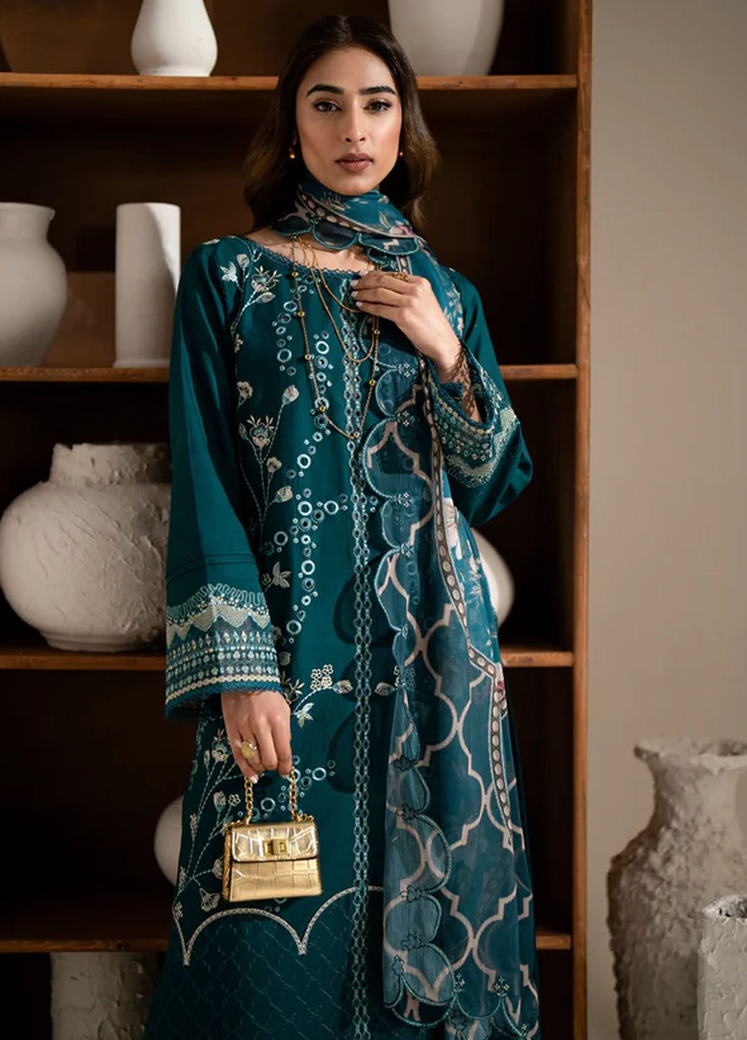 Aghaaz by Azzal Embroidered Lawn Suits Unstitched 3 Piece AZZ24AG Mehr - Summer Collection