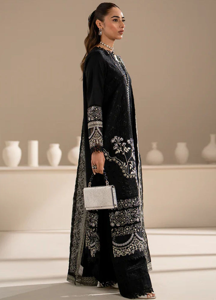 Aghaaz by Azzal Embroidered Lawn Suits Unstitched 3 Piece AZZ24AG Siyah - Summer Collection