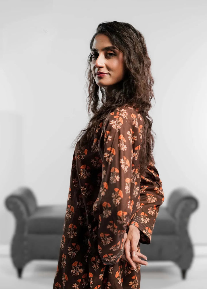 Ahlam by Safa Textiles Pret Cambric 2 Piece Suit Bronze Bliss